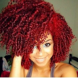 bright red afro hair colour, afro hair salon in edmonton