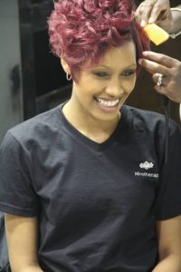 red hair colour for afro hair, top afro hair salon in London