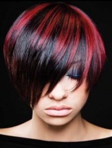 red highlighted hair